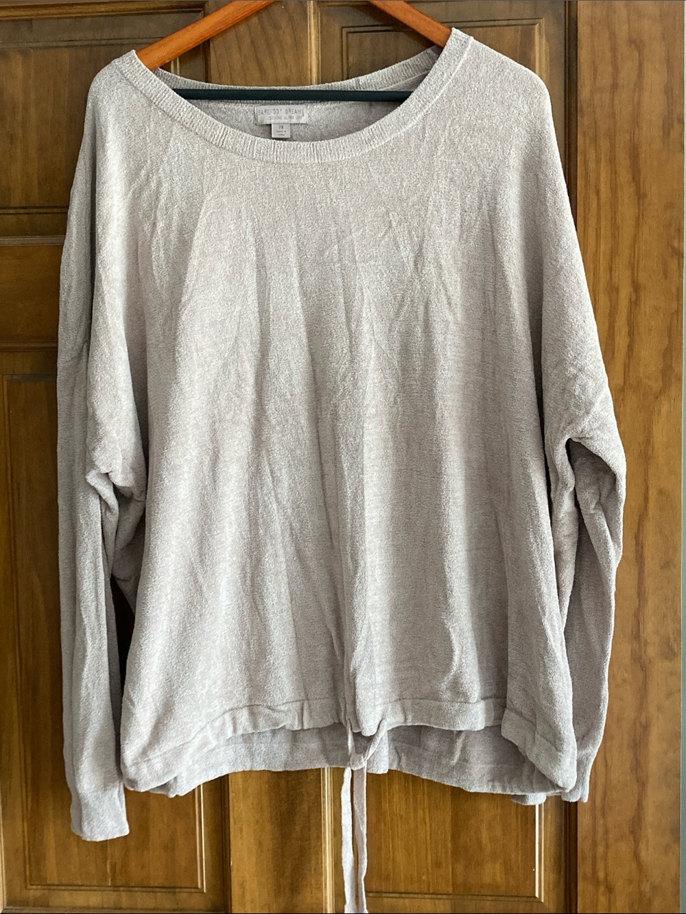 Barefoot Dreams Relaxed Drawstring Hem Sweatshirt in Light Pink